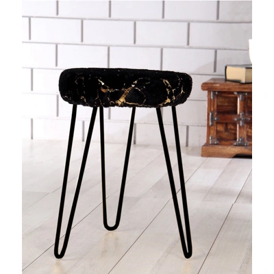 Soft Black Metal Stool