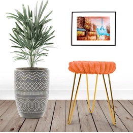 Orange Rapid Fur Stool