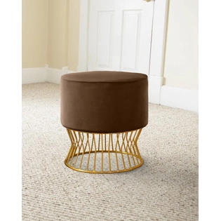 Metallic Lines Brown Ottoman For Living Room