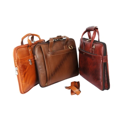 Men's Leather Laptop Messenger Briefcase Office Crossover Shoulder Bag