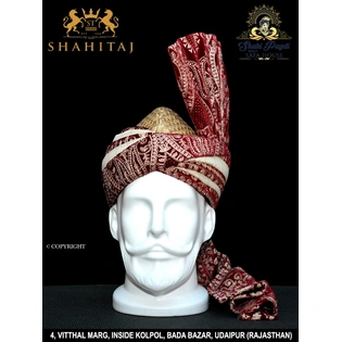 S H A H I T A J Pakistani Kulla Muslim Weddings and Social Occasions Double Colour Pagdi Safa or Turban for Kids and Adults (RT956)