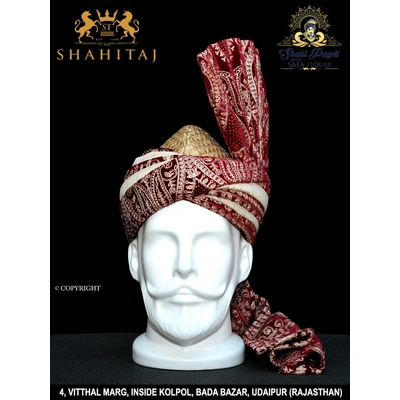 S H A H I T A J Pakistani Kulla Muslim Weddings and Social Occasions Double Colour Pagdi Safa or Turban for Kids and Adults (RT956)