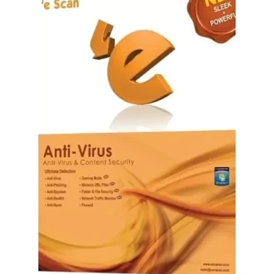 Escan Anti Virus 3pc 1year White & Brown P4067