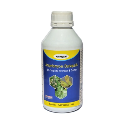 Katyayani Ampelomyces Quisqualis Bio Fungicide Powerful Organic controle of powdery mildew disease for All Plants and Home Garden Medicinal & Aromatic crops & Roses (2 x 10*8 CFU ml/min)