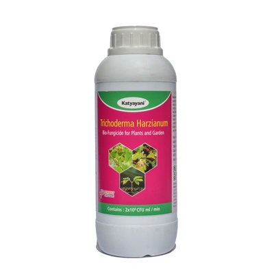 Katyayani Trichoderma Harzianum (2 x 10*8 CFU ml / min) Bio Fungicide Nematicide for Plants & Home Garden Natural Solution to Control Dry Rot Karnal bunt disease like Nematode Eco-friendly