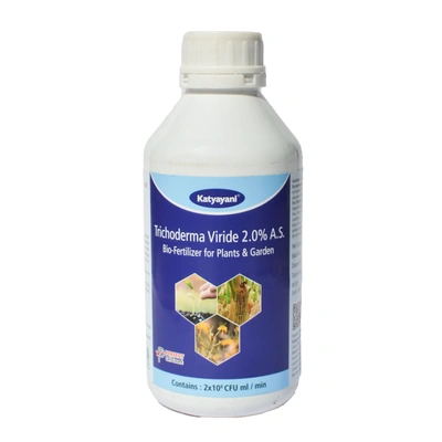 Katyayani Trichoderma Viride (2 x 10*8 CFU ml/min) Bio Fungicide For Plants and Home Garden Controls Collar Root Dry Rot Karnal bunt disease other soil & seed borne diseases Eco Friendly