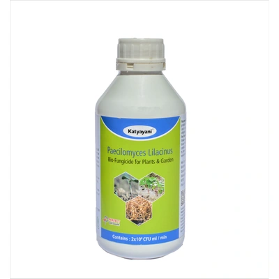 Katyayani Lilacinus Bio nematicide (2 x 10*8 CFU ml/min) Powerful Control of nematodes root knot reniform & Stunt Nematode for all types of Plants and Garden Eco-friendly biological Liquid