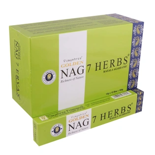 Vijayshree Golden Nag 7 Herbs Masala Agarbatti 15gm x 12 Small Boxes