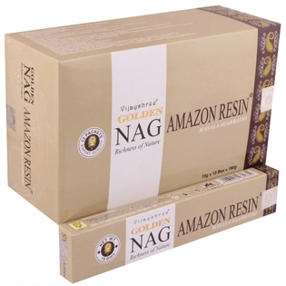 Vijayshree Golden Nag Amazon Resin Masala Agarbatti 15gm x 12 Small Boxes