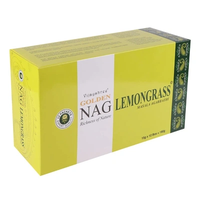 Vijayshree Golden Nag Lemongrass Masala Agarbatti 15gm x 12 Small Boxes