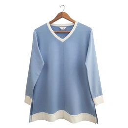 Skotch & Ice Ice Blue V neck Top