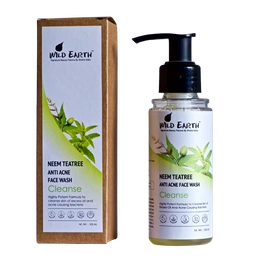 Wild Earth Neem, Teatree Mint Face Wash (Anti Acne)- 105 ml