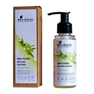 Wild Earth Neem, Teatree Mint Face Wash (Anti Acne)- 105 ml