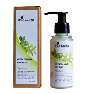 Wild Earth Green Tea Mint Face & Body Wash (For Oily, Combination Skin) Unisex_105ml