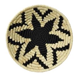 Handwoven Indian craft Sabai Grass Wall Plate, Size 30CM, Black Color