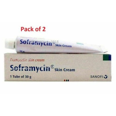 Lot of 2 Sanofi's Skin Cream - 30g for Burns Scalds Wounds Cuts