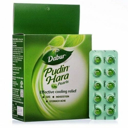 50 x Dabur Pudin Hara Pearls Capsules Instant Relief - Gas Acidity Stomach Ache