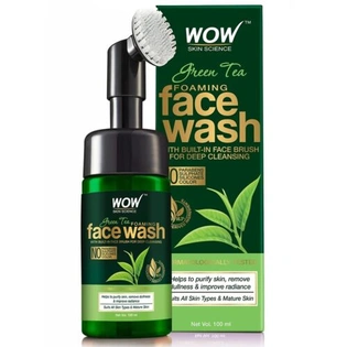 Wow Green Tea Foaming Face Wash - With Green Tea & Aloe Vera Extract - 100ml