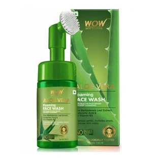 WOW Skin Science Aloe Vera Foaming Face Wash With Built-In Face Brush For Deep C