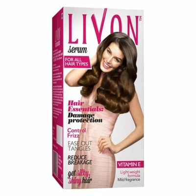 Livon Hair Serum Damage Protection Anti Frizz Breakage Silky Shiny Hair Vitamin - 100 ml