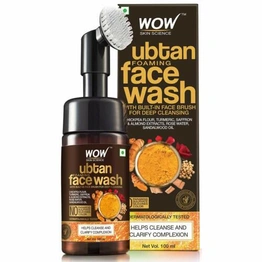 WOW Ubtan Foaming Face Wash With Built-In Face Brush For Deep Cleansing - 100 Ml