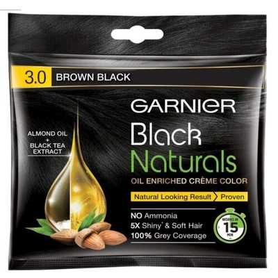 5 pack Garnier Black Naturals Oil Enriched Cream Color Hair Dye Brown Black