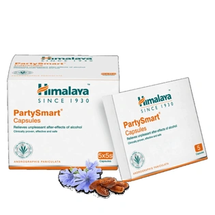 Himalaya Party Smart Capsules prevents hangover headaches Herbals - 25 capsules