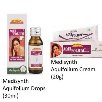 Medisynth Aquifolium Drops & Cream - Treats Acne & blackheads