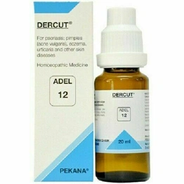 ADEL Homoeopathic NO 12 Dercut Drop For Psoriasis,Pimples, (Acne), Eczema 20ml