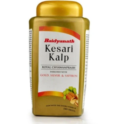 Baidyanath Kesari Kalp Royal Chyawanprash Enriched with Gold, Silver,Saffron500g