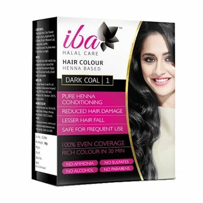 IBA Herbal Henna Based Hair Color,Ammonia free, Halal, Dark Coal 70g Box