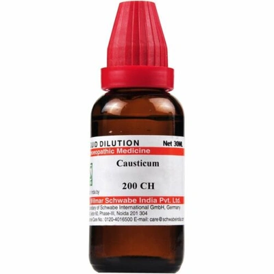 Willmar Schwabe India Causticum 200 CH (30ml) For Bed wetting, Sore throat,