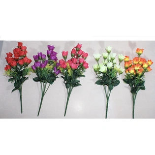 SPHINX Artificial Roses Bunches with Plastic Pot (5 Pieces)