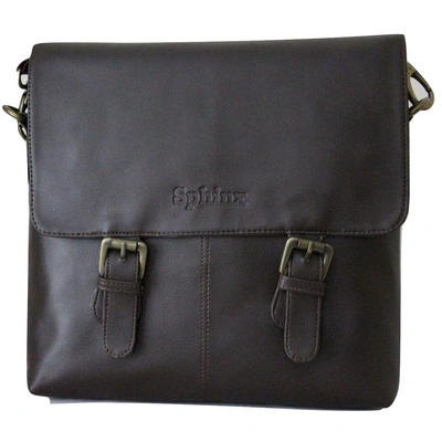 SPHINX Leatherette Cross-Body Horizontal Large Sling Bag for Men (29x5x29 cms) Dark Brown - 1 Piece