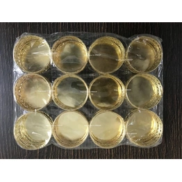 SPHINX® Small Golden Colored Tin Tea Light Candle Holders for Decoration/Crafts - Pack of (12)