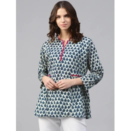 Bhama Couture Women Blue Printed Top