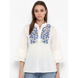 Bhama Couture Women White Printed Top