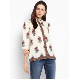 Bhama Couture Women Off-White Printed Top