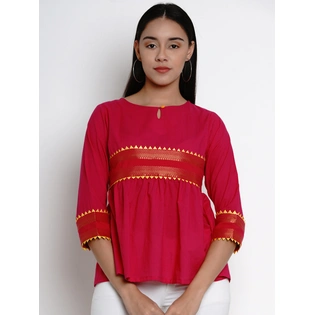 Bhama Couture Women Pink Solid Top