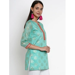 Bhama Couture Sea Green Woven Design Tunic