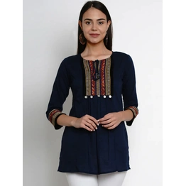 Bhama Couture Women Navy Blue Solid Tunic