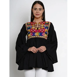 Bhama Couture Black Embroidered Tunics