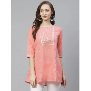 Bhama Couture Pink Gotta Patti Ethnic Tunic