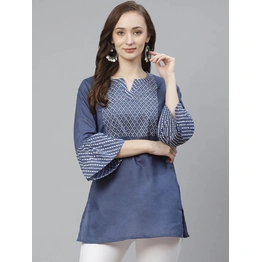 Bhama Couture Women Blue & White Printed Tunic