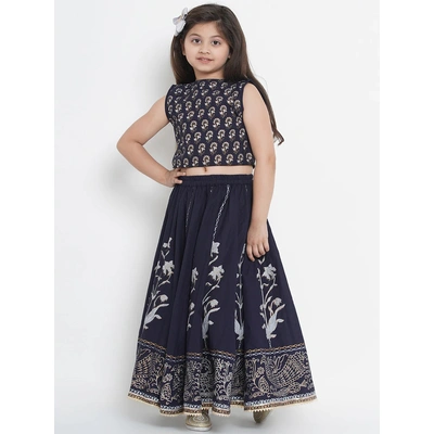 Bitiya by Bhama Navy Blue Ready to Wear Lehenga with Blouse