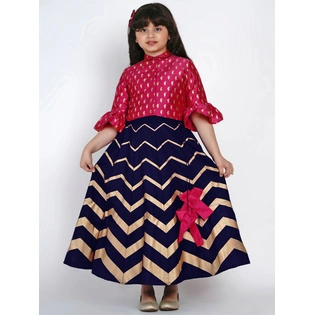 Bitiya by Bhama Pink & Navy Blue Ready to Wear Lehenga with Blouse