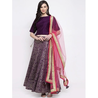 Bhama Couture Purple Ready to Wear Lehenga & Blouse with Dupatta