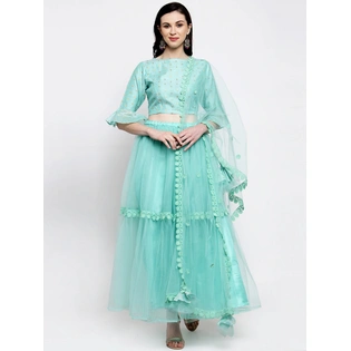 Bhama Couture Green Ready to Wear Lehenga & Blouse with Dupatta