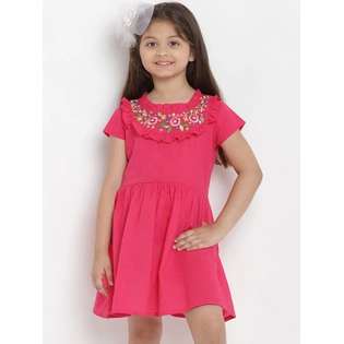 Bitiya by Bhama Girls Pink A-Line Dress