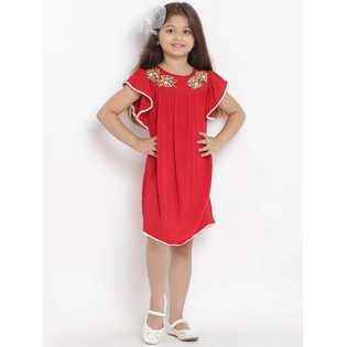 Bitiya by Bhama Girls Red A-Line Dress